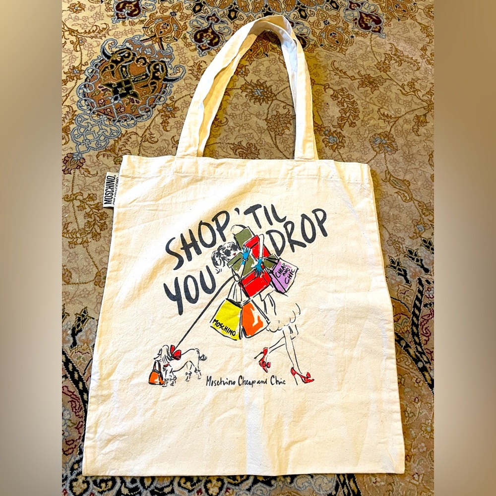 Adorable canvas Moschino Cheap and Chic tote bag!